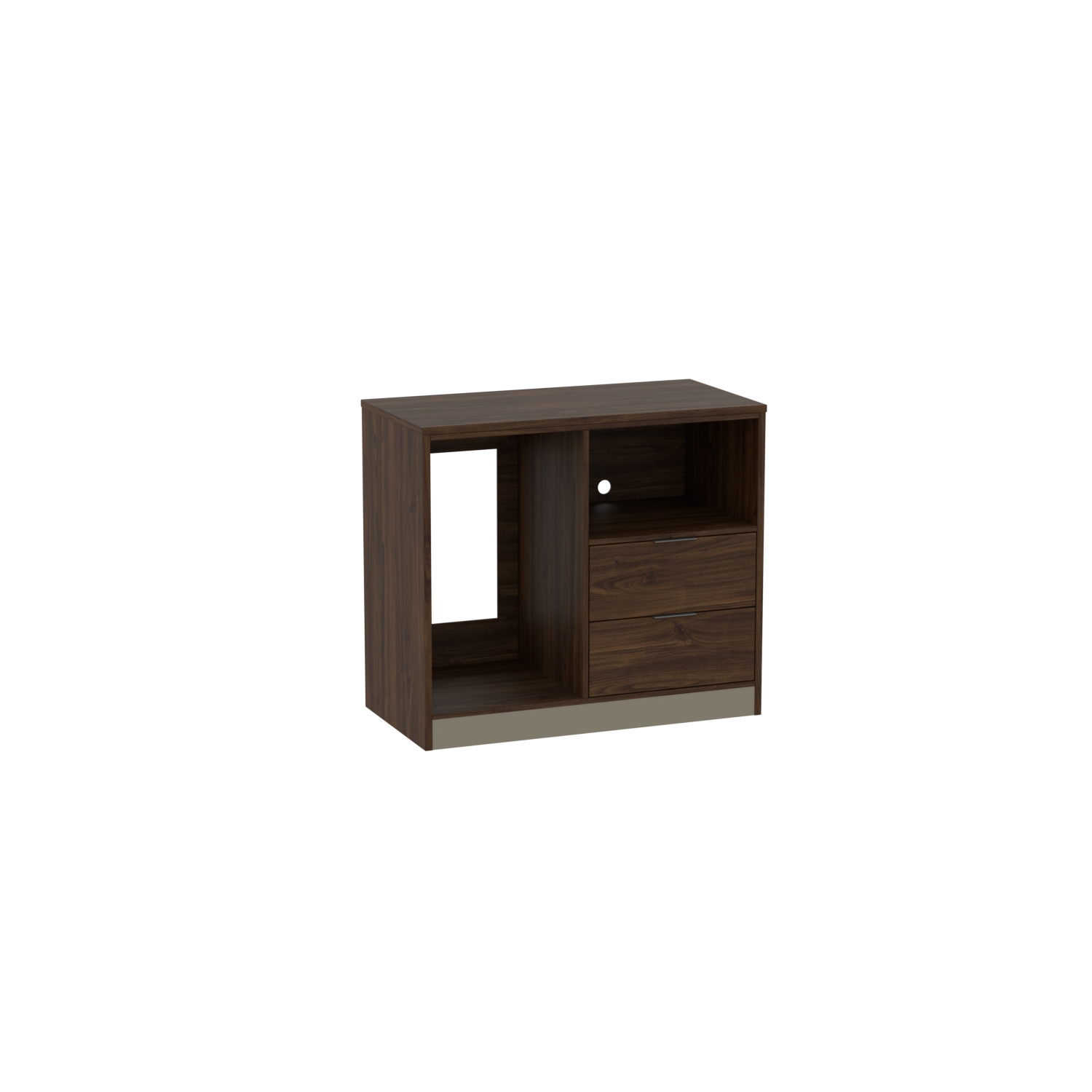 Simplicity Fridge Simplicity Microfridge Combo with No Door and 2 Drawer Dresser on Right