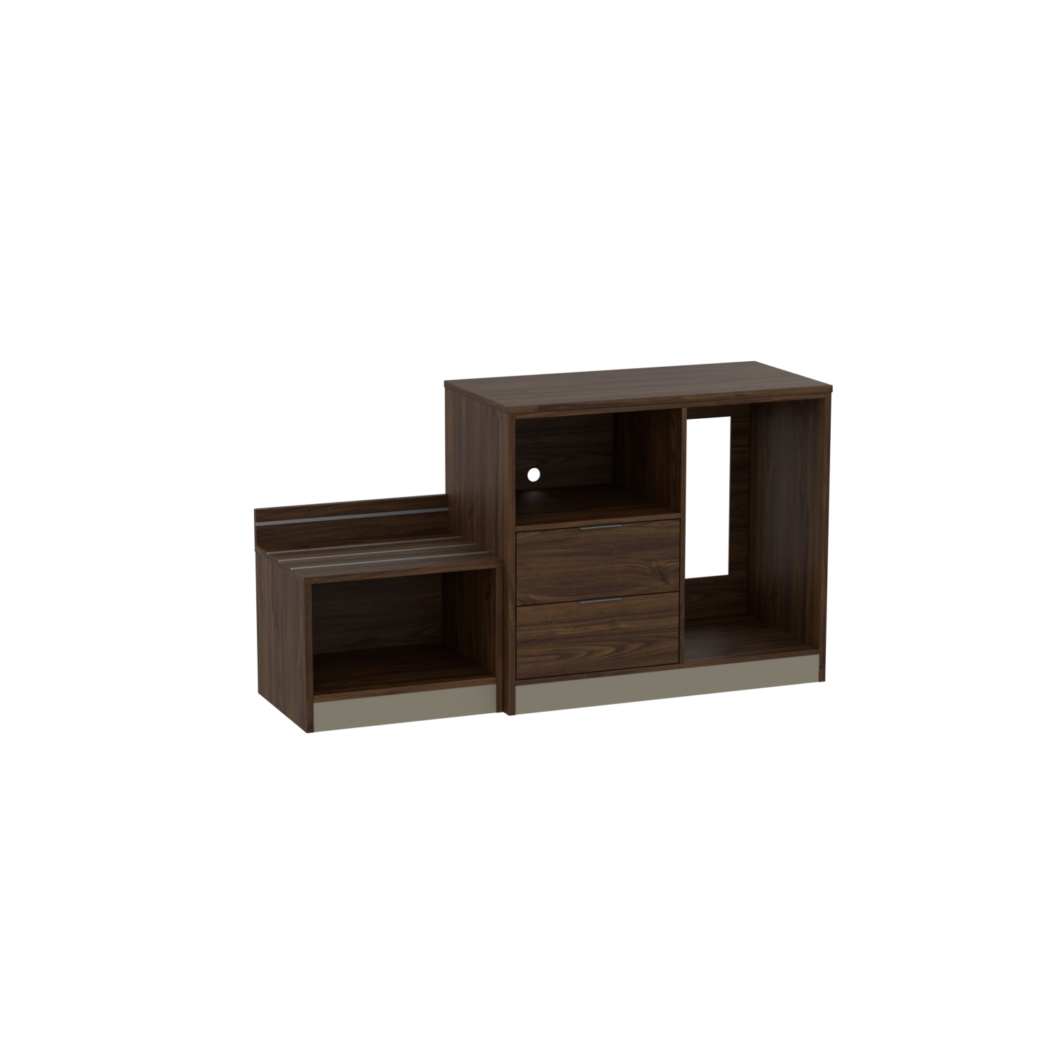 Simplicity Fridge Simplicity Microfridge Combo with No Door, 2 Drawer Dresser on Left ...